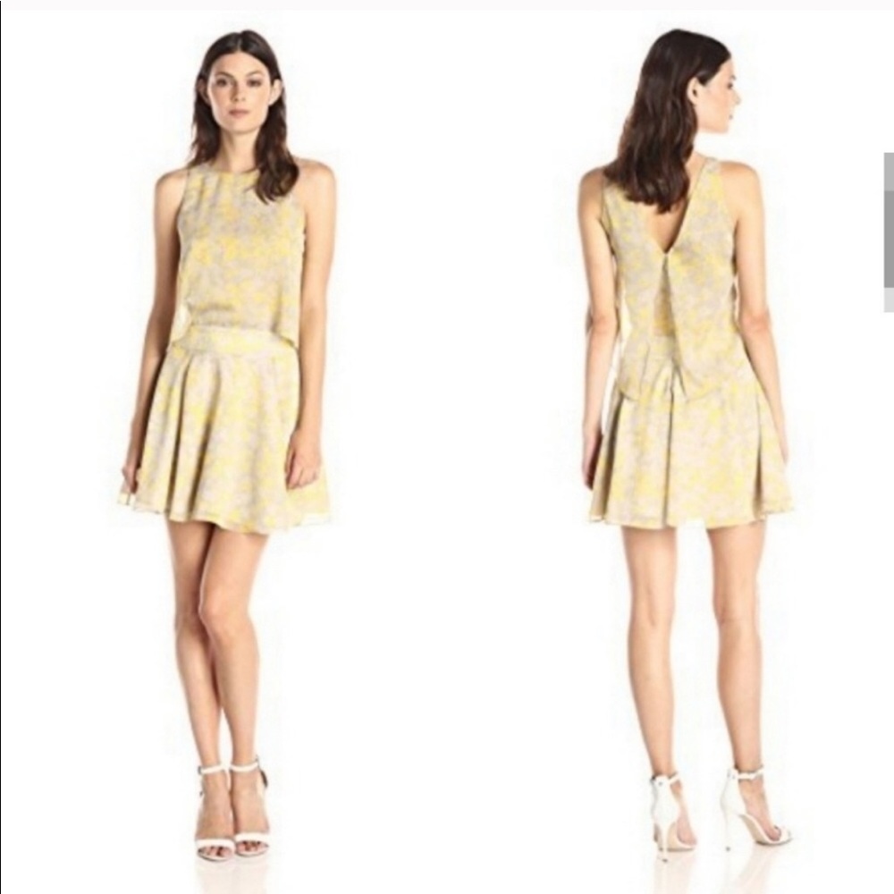 Halston Heritage Split Back Lemon Ring Drops Dress - image 5